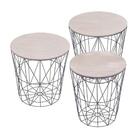 Conjunto Mesinha Pegasus Preta Metal Tampo De Madeira