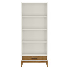 Conjunto Milão Off White/freijó Rack 2 Portas  Cristaleira 2