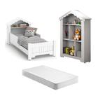 Conjunto Mini Cama E Estante Infantil Princesa Branco Com Col