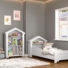 Conjunto Mini Cama E Estante Infantil Princesa Branco Com Col
