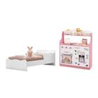 Conjunto Mini-cama E Porta Brinquedos Veneza Branco Acetinado