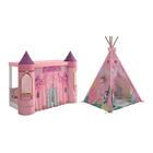 Conjunto Mini Cama Infantil Castelo E Cabana Tenda Pincesas D
