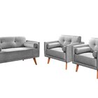 Conjunto Moderno Luma Sofá Living 2 Lugares + 2 Poltronas Dec