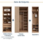 Conjunto Modulado 3 Peças Canto, Nicho Com 2 Gavetas E Sapate