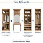 Conjunto Modulado 4 Peças Cabideiro, Penteadeira, Nichos E Sa