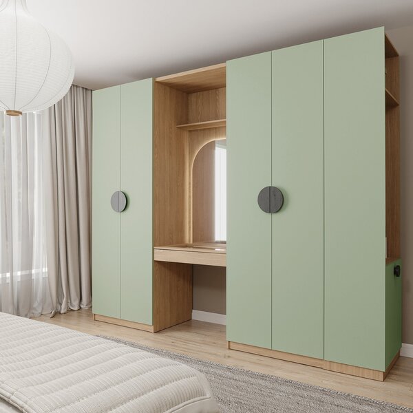 Conjunto Modulado 4 Peças Cabideiro, Penteadeira, Nichos E Sa