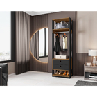 Conjunto Módulo Titan C/ Gavetapreto Velluto/ Freijó