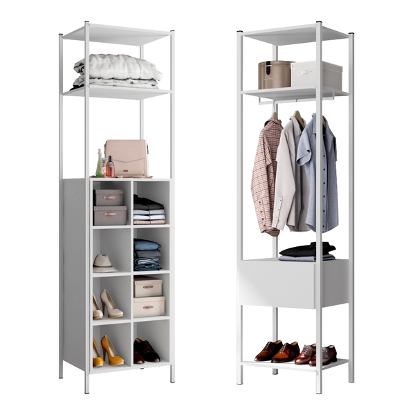 Conjunto Módulos Industriais Branco Law Gavetas E Nichos