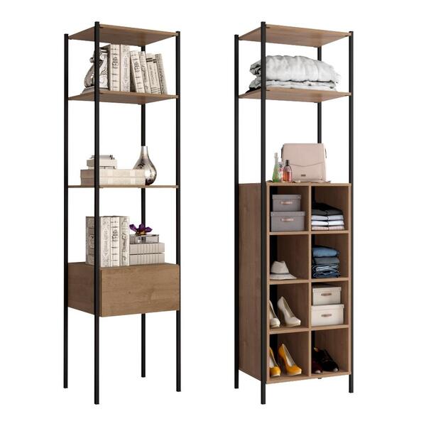 Conjunto Módulos Industriais Preto Law Cabideiro E Nichos