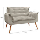 Conjunto Namoradeira + Poltrona Opala Veludo Bege Marfim - Sp