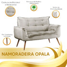 Conjunto Namoradeira + Poltrona Opala Veludo Bege Marfim Star