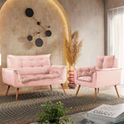 Conjunto Namoradeira + Poltrona Opala Veludo Rose - Speciale