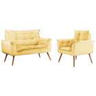 Conjunto Namoradeira + Poltrona Opala Veludo Star Confort