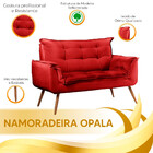 Conjunto Namoradeira + Poltrona Opala Veludo Vermelho Star Co