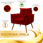 Conjunto Namoradeira + Poltrona Opala Veludo Vermelho Star Co