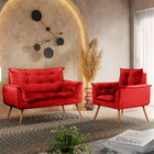 Conjunto Namoradeira + Poltrona Opala Veludo Vermelho Star Co