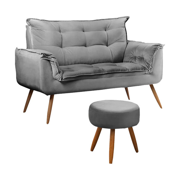 Conjunto Namoradeira + Puff Opala Veludo Star Confort