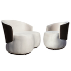 Conjunto Namoradeira Com Poltrona Lara Orgânica Veludo Bege/p