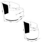 Conjunto Namoradeira Com Poltrona Lara Orgânica Veludo Preto/