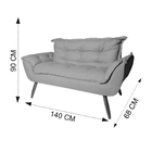 Conjunto Namoradeira Decorativa E 2 Poltronas Opala Pés Palit