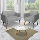 Conjunto Namoradeira E 2 Poltronas Decorativas Isabella Pés P