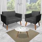 Conjunto Namoradeira E 2 Poltronas Decorativas Isabella Pés P