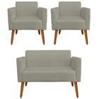 Conjunto Namoradeira E 2 Poltronas Decorativas Isabella Pés P