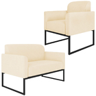 Conjunto Namoradeira E Poltrona Decorativa Isabella Base Indu