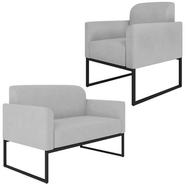 Conjunto Namoradeira E Poltrona Decorativa Isabella Base Indu