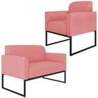 Conjunto Namoradeira E Poltrona Decorativa Isabella Base Indu