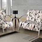 Conjunto Namoradeira E Poltrona Sevilha Braço Em Metal Decora