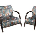 Conjunto Namoradeira E Poltrona Sevilha Braço Madeira Decorat