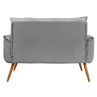 Conjunto Namoradeira E Puff Opala Veludo Cinza Star Confort