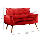 Conjunto Namoradeira E Puff Opala Veludo Vermelho Star Confort