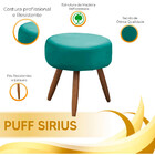 Conjunto Namoradeira Puff Opala Veludo Turquesa Ciano Star Co