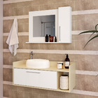 Conjunto Natural Balcão Espelheira Banheiro Social E Suíte  B