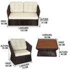 Conjunto New York 2 Poltronas, 1 Namoradeira Estofados Em Cor