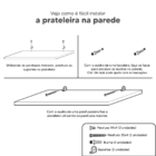 Conjunto Nicho E Prateleira Branco Para Banheiro 40 X 12cm