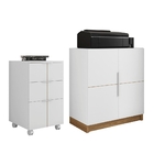 Conjunto Office Com Cômoda E Livreiro Com Nichos Crystal Bran