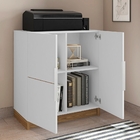 Conjunto Office Com Cômoda E Livreiro Com Nichos Crystal Bran