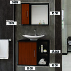 Conjunto Olimpic Mdf Gabinete Para Banheiro Com Cuba E Espelh