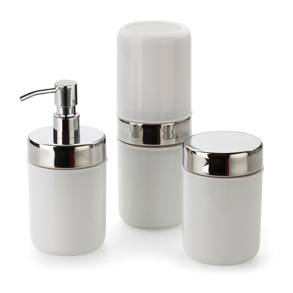 Conjunto p/ Banheiro Lavabo 3 pcs Acquaset Branco Forma