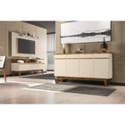 Conjunto Painel Chanel Com Rack Rubi E Buffet Opala Off White