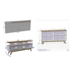 Conjunto Painel Chanel Com Rack Rubi E Buffet Opala Preto Fos