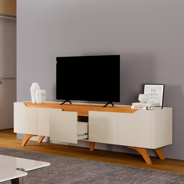 Conjunto Painel E Rack Grécia Para Tv Até 65 Polegadas Com Le