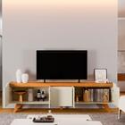 Conjunto Painel E Rack Grécia Para Tv Até 65 Polegadas Com Le