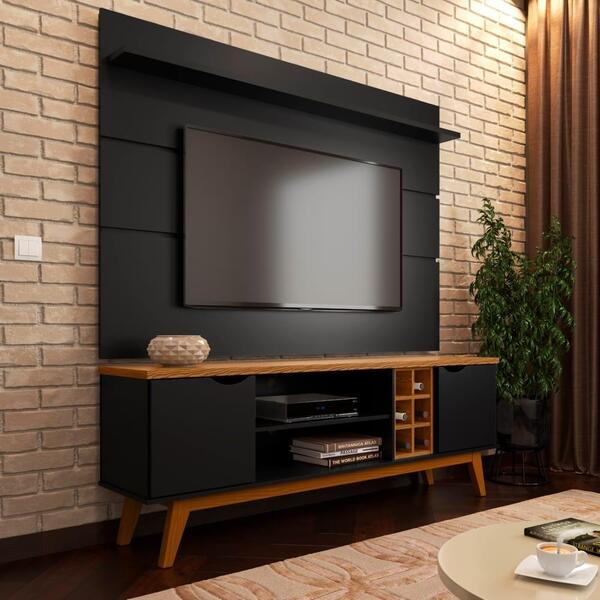 Conjunto Painel E Rack Vincent 1.8 Preto