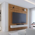 Conjunto Painel Ripado 2500 E Nicho Niágara 2179 Freijó / Off