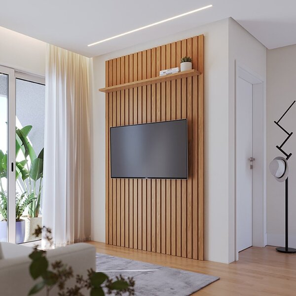 Conjunto Painel Ripado Niágara 141,2 Cm Freijó