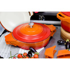 Conjunto Panelas 5 Peças Caçarolas Baixa e Panela Laranja 24-